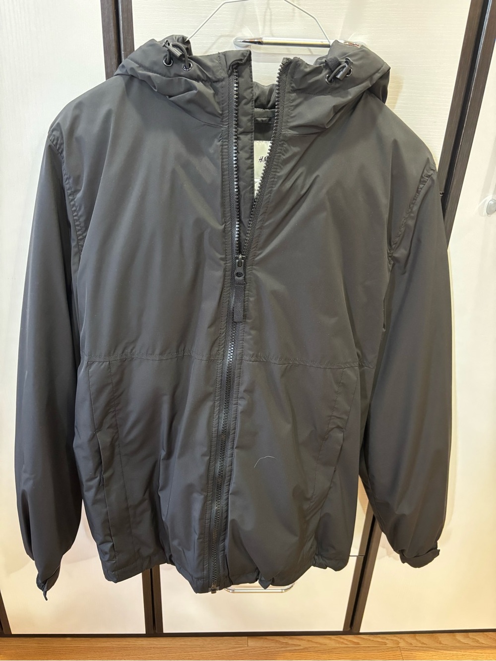H&M Men's Hooded Windbreaker Jacket - Charcoal